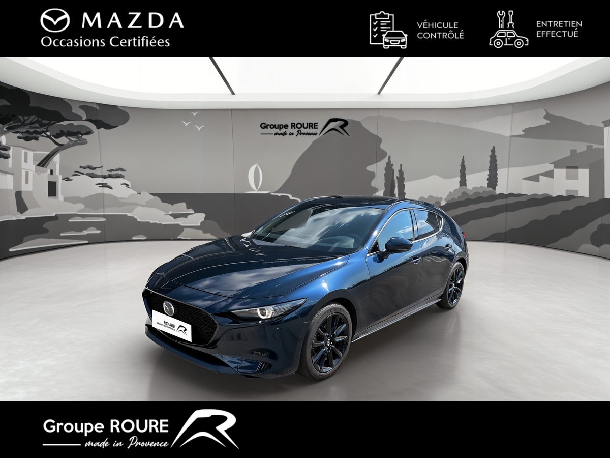 MAZDA-MAZDA3 5 PORTES 2022-Mazda3 5 portes 2.0L e-SKYACTIV-X M Hybrid 186 ch BVM6-Exclusive Cuir Burgundy Bose-20290-60820-roure-automobiles
