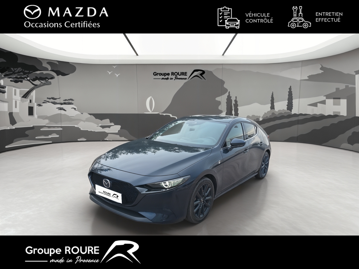 MAZDA-MAZDA3 5 PORTES 2022-Mazda3 5 portes 2.0L e-SKYACTIV-X M Hybrid 186 ch BVM6-Exclusive Cuir Burgundy Bose-20990-64638-roure-automobiles
