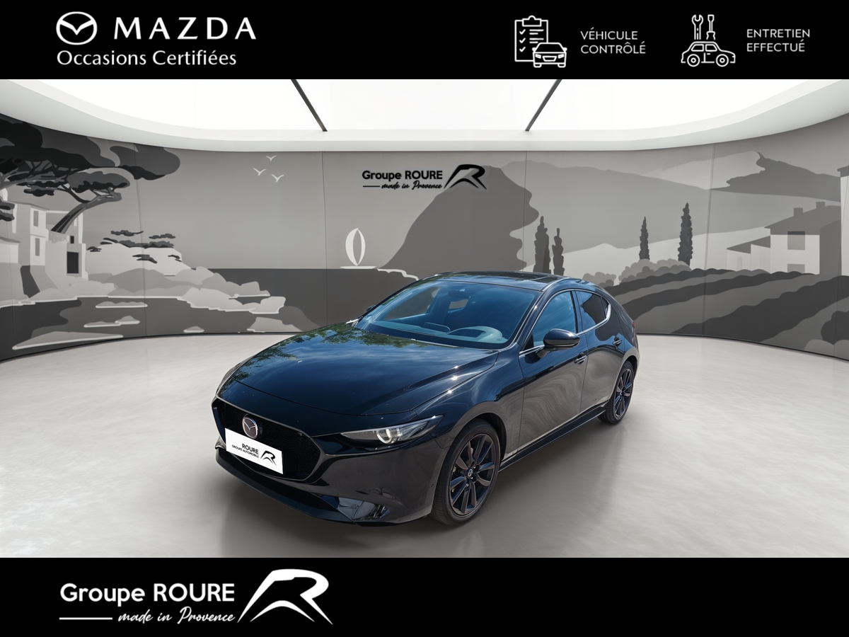 MAZDA-MAZDA3 5 PORTES 2022-Mazda3 5 portes 2.0L e-SKYACTIV-X M Hybrid 186 ch BVM6-Exclusive Cuir Burgundy Bose-21990-49966-roure-automobiles